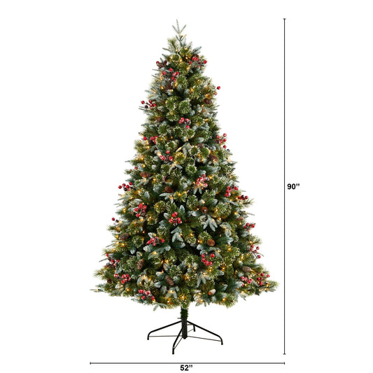 a christmas tree with lights and ornaments