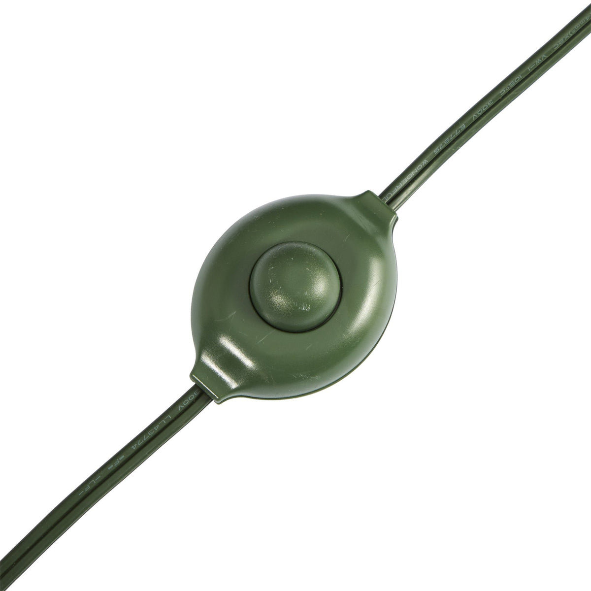 a green round object with a round button