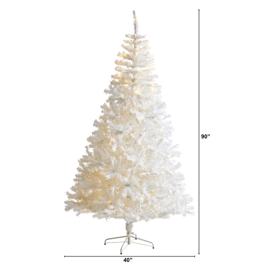 a white christmas tree with lights