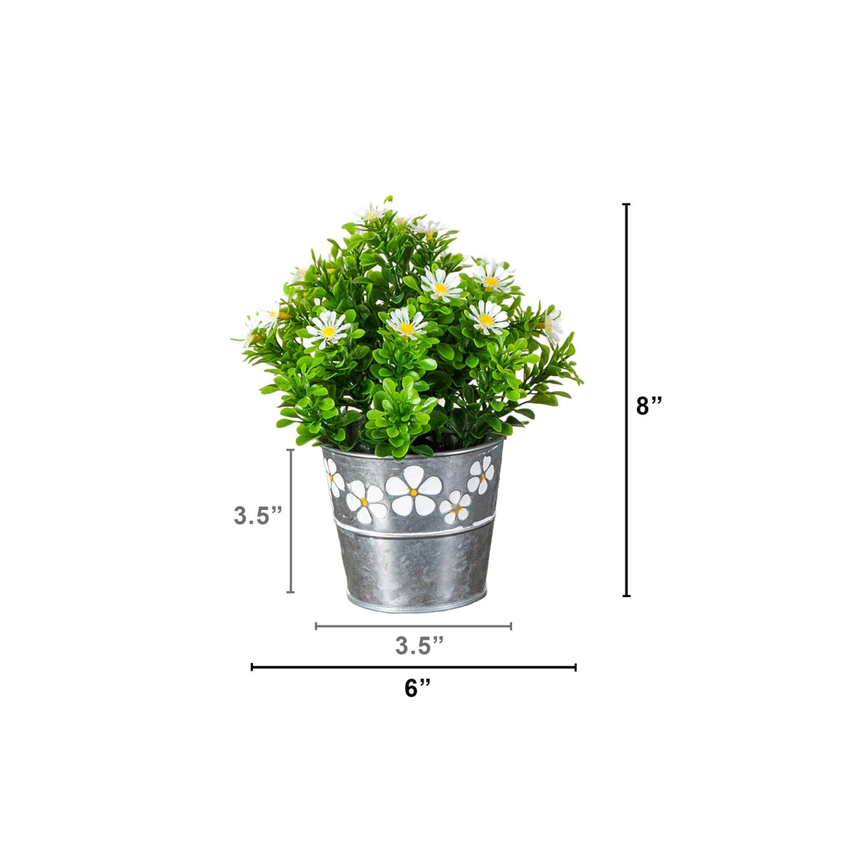 a small plant in a metal pot