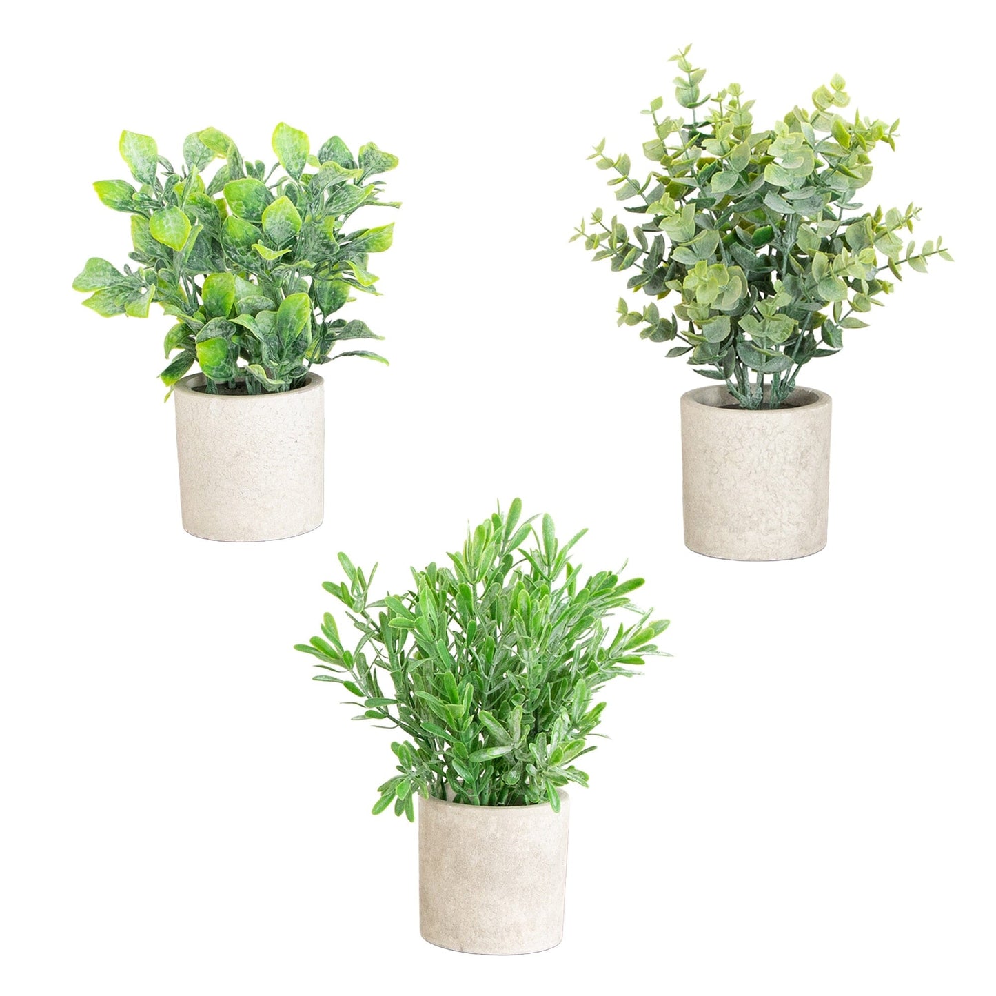 8" Artificial Mixed Plant in Decorative Planter - Set of 3