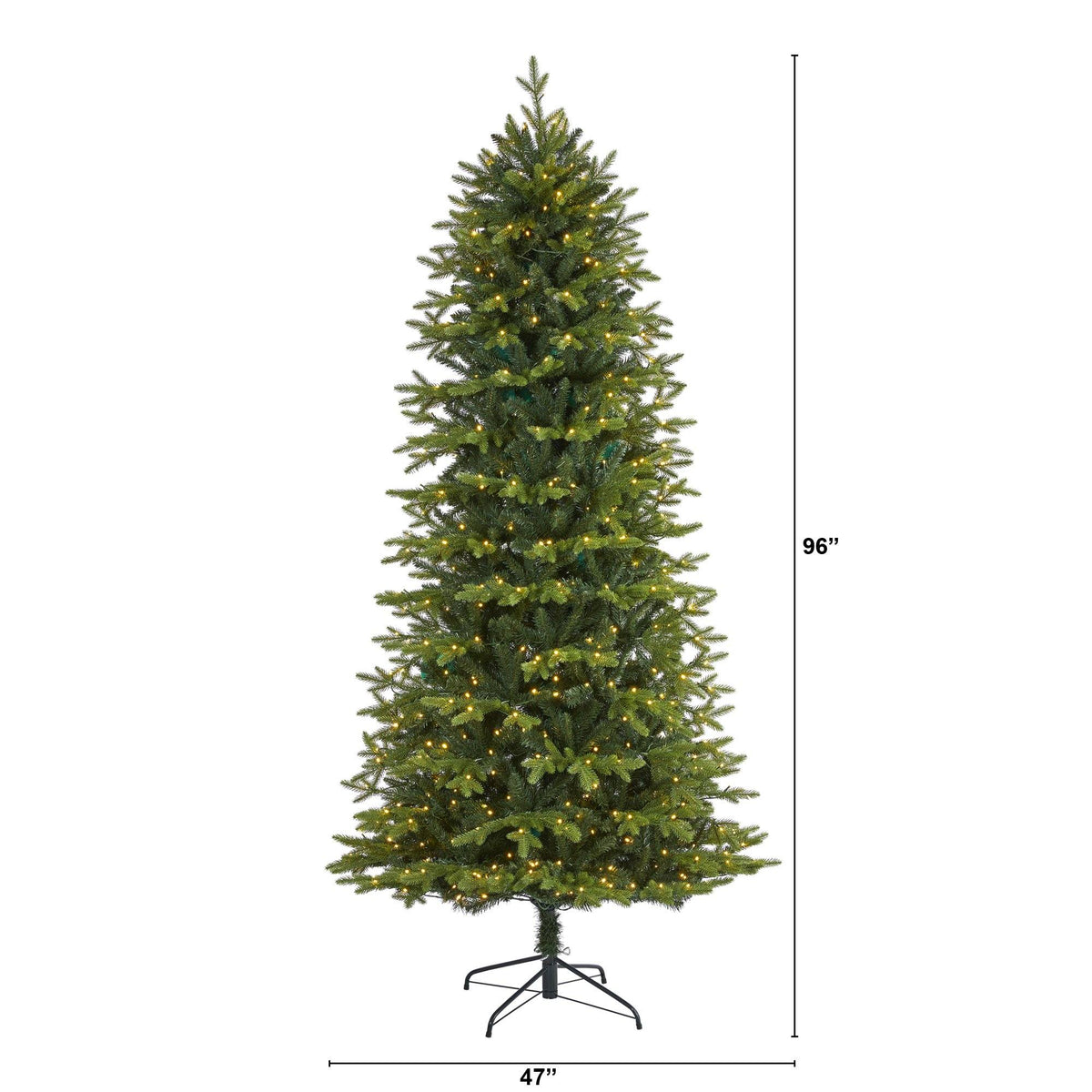 a tall christmas tree with lights