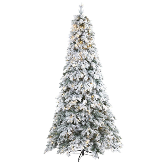 a christmas tree with snow on it
