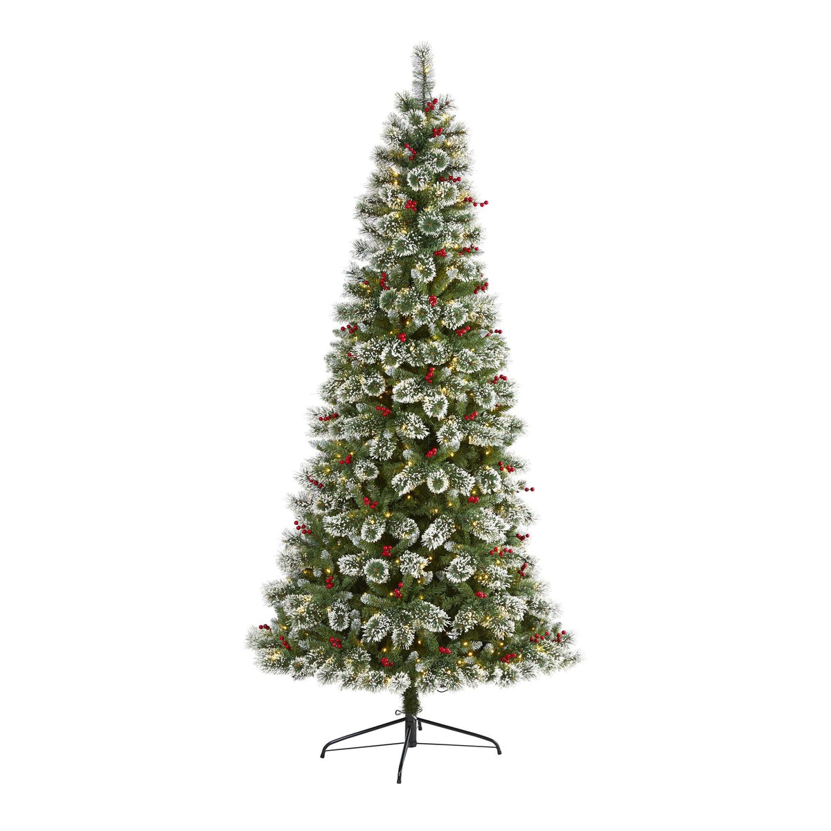 a christmas tree with lights and ornaments