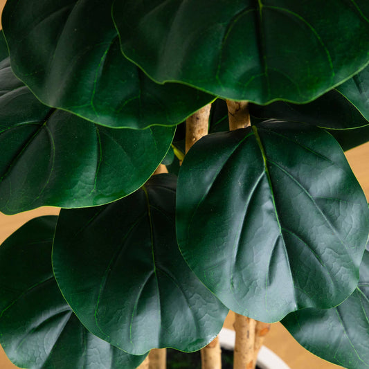 8' Artificial Fiddle Leaf Tree in Decorative White Planter