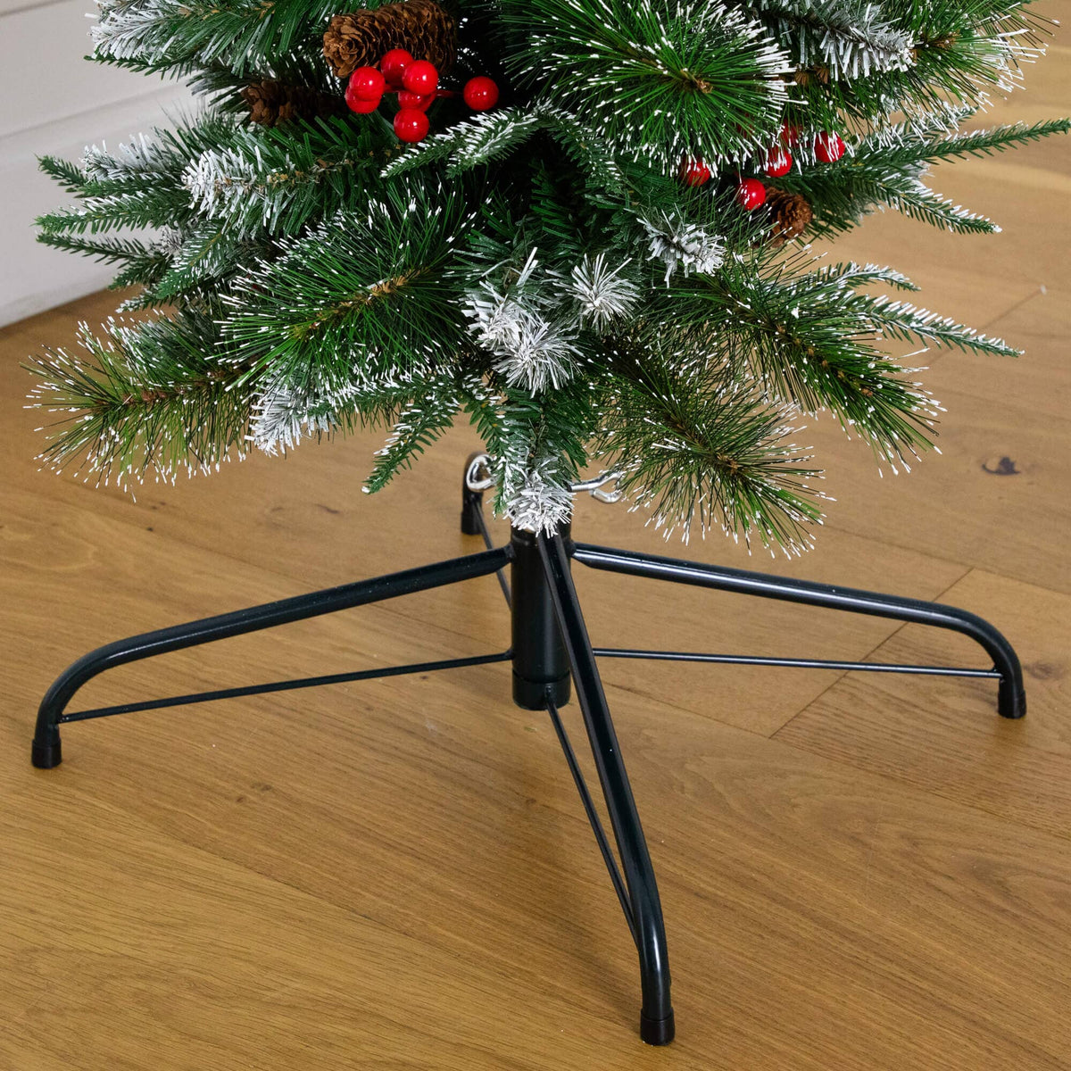 a christmas tree on a stand