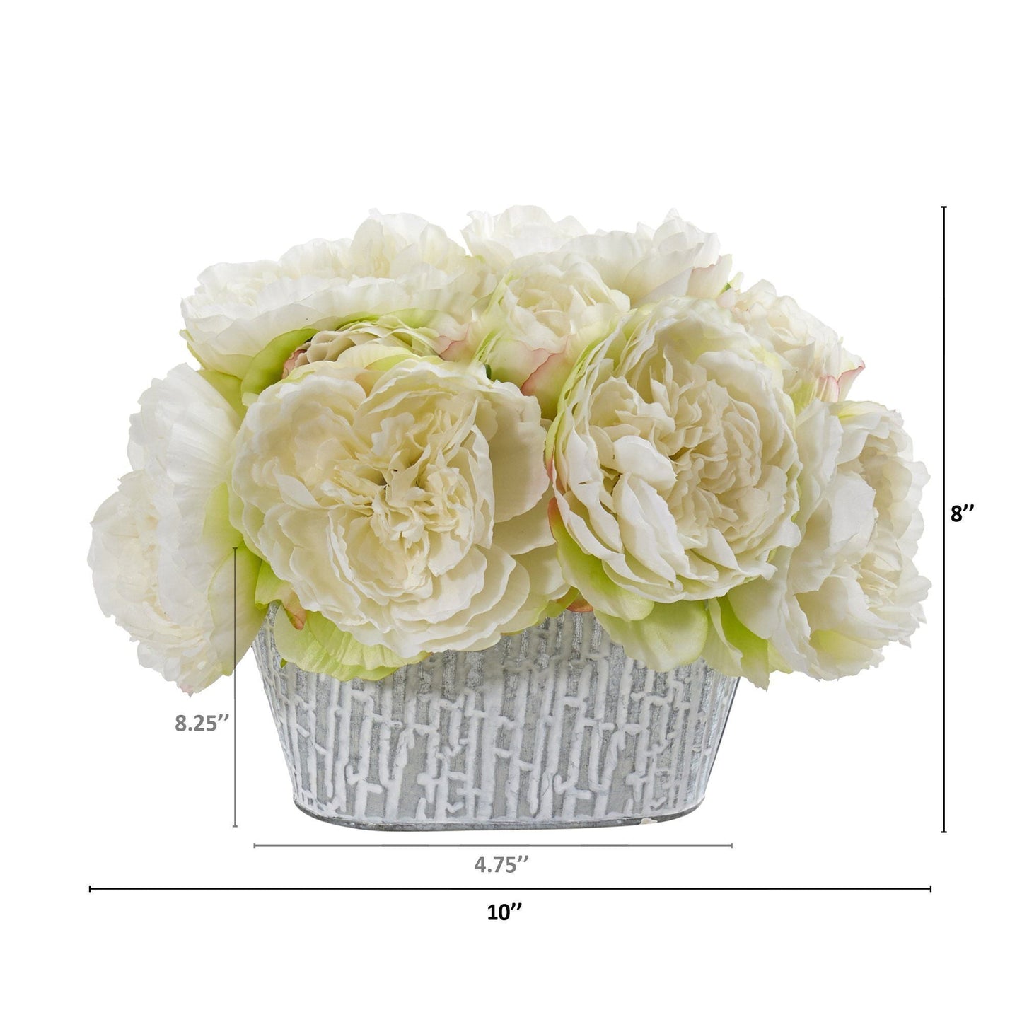 8” Peony Artificial Arrangement in Decorative Vase