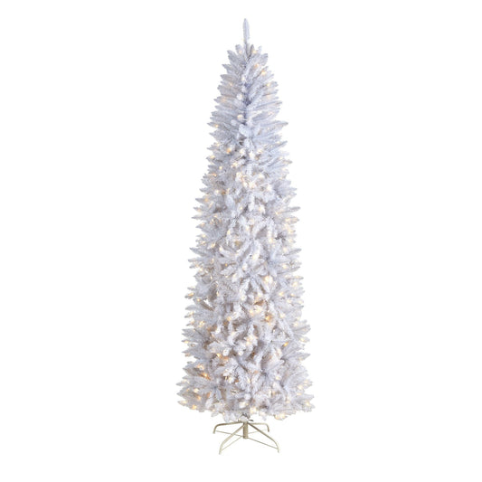 a white christmas tree with lights