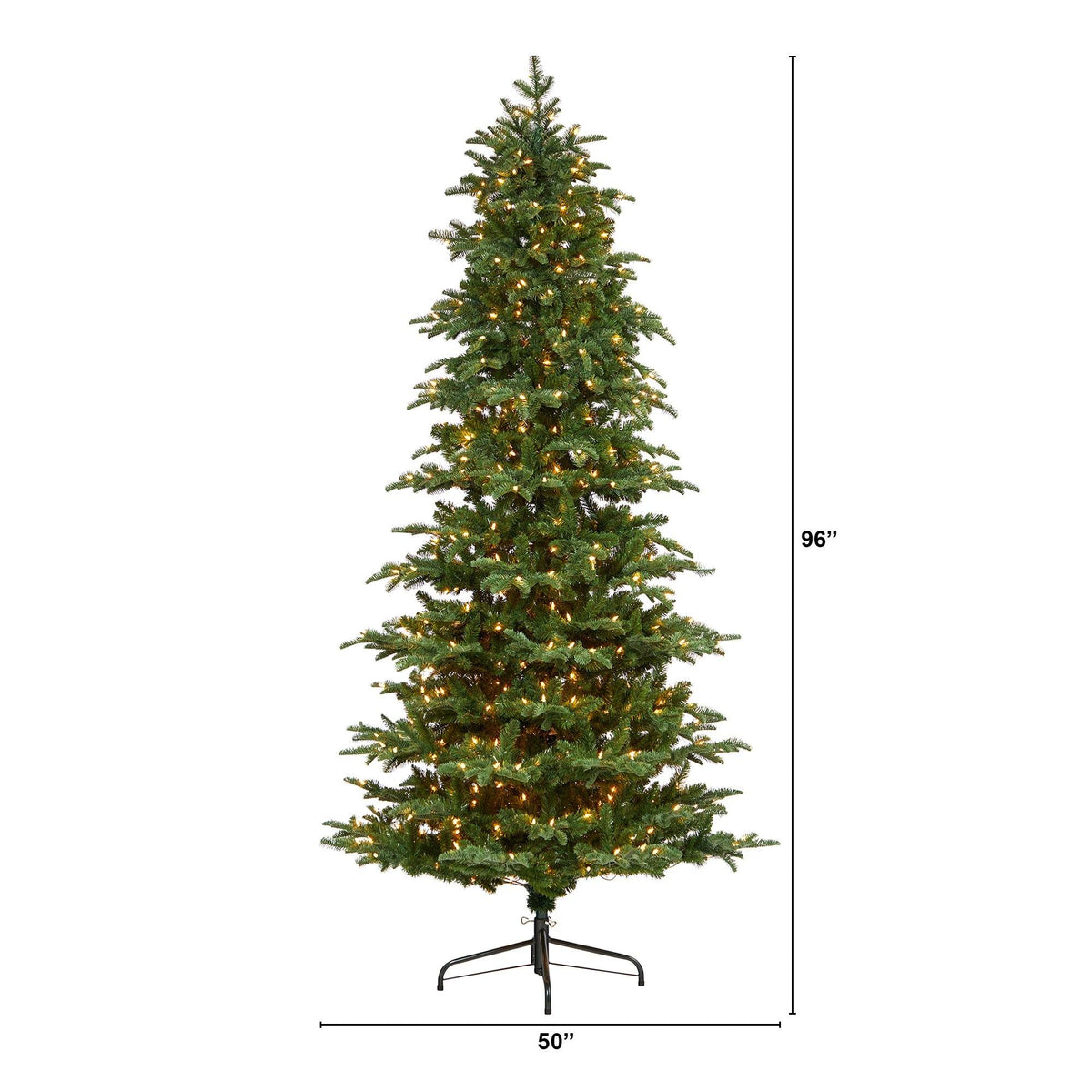 a tall christmas tree with lights