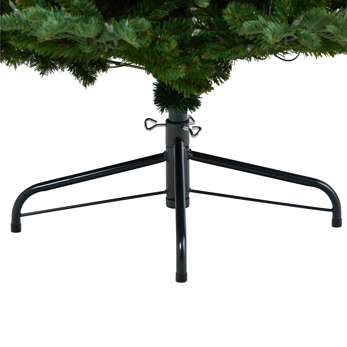 a christmas tree base with a metal base