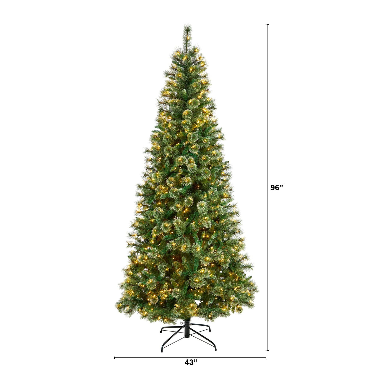 a tall christmas tree with lights and a height of 6 feet