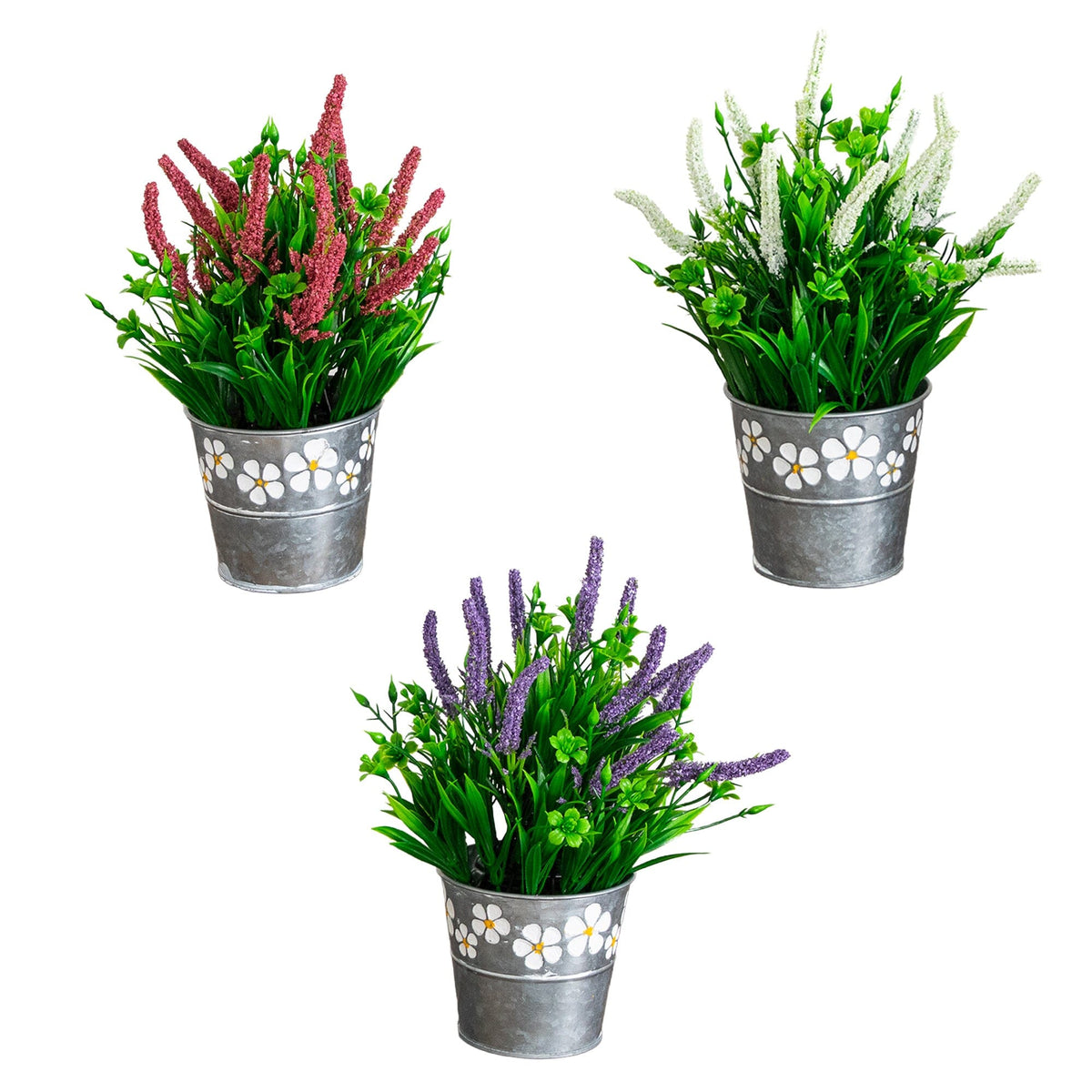 a group of flowers in a bucket