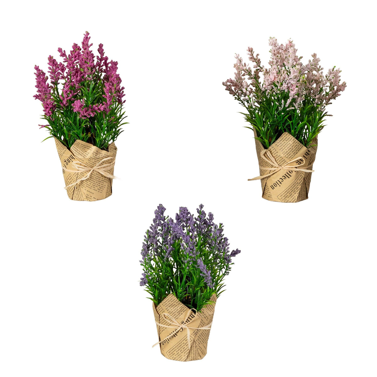 a group of purple and pink flowers in a pot
