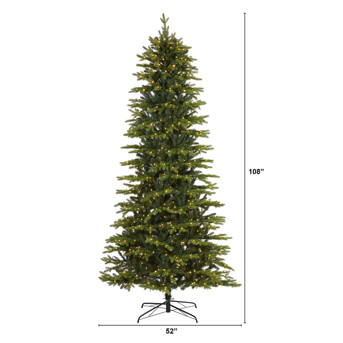 a tall christmas tree with lights