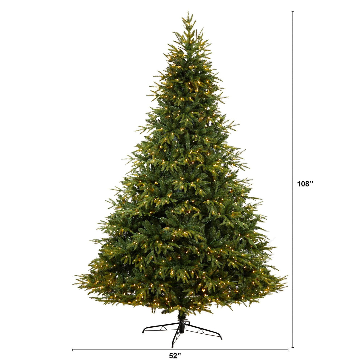 a tall christmas tree with lights