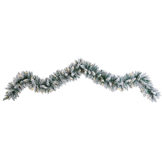 a garland of snow on a white background