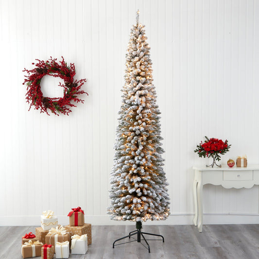a christmas tree with lights and presents