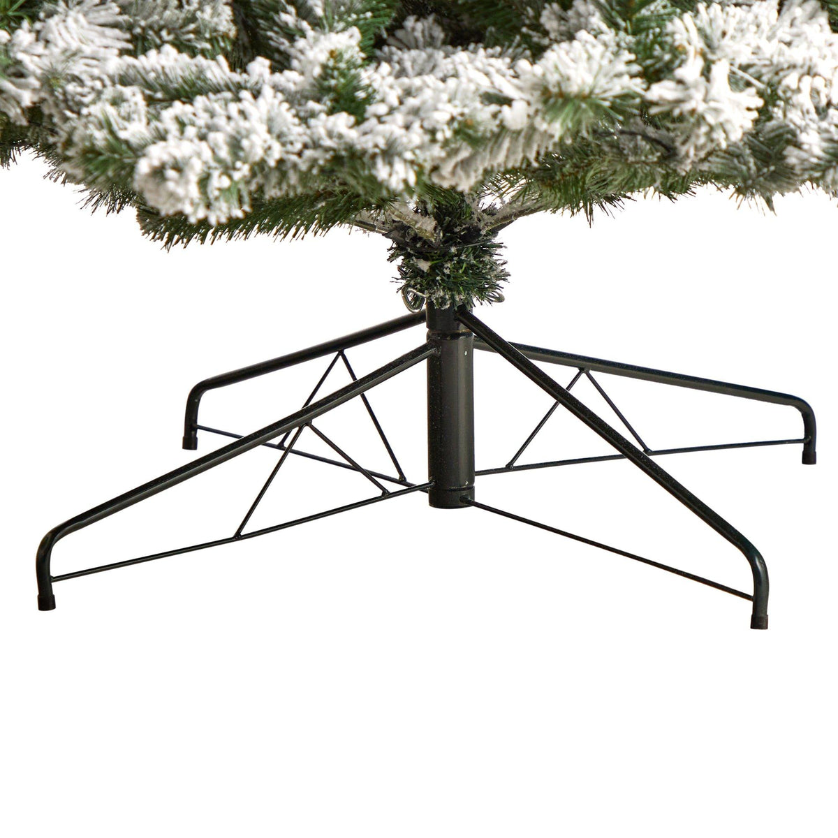 a christmas tree base with snow on it