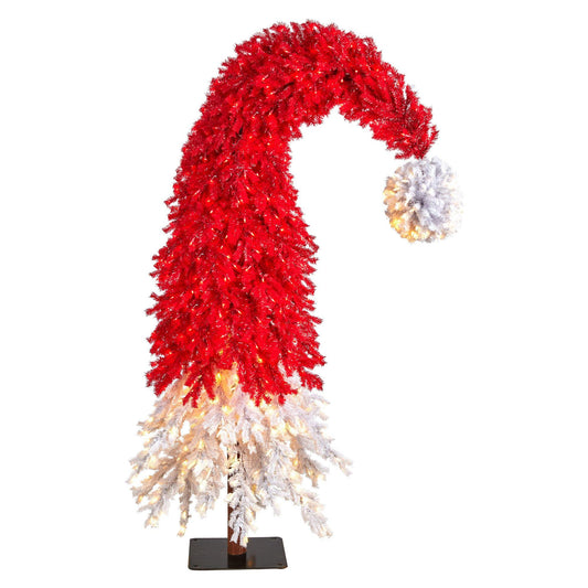 a red and white christmas tree