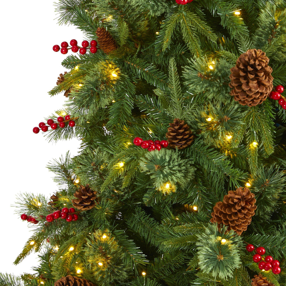 a close up of a christmas tree