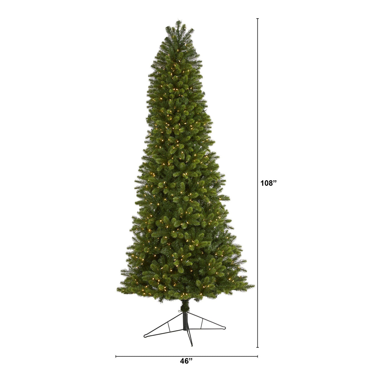 a tall christmas tree with lights
