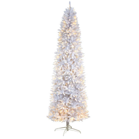 a white christmas tree with lights