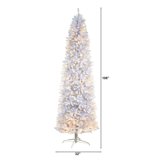 a tall white christmas tree with lights