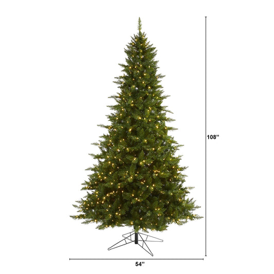 a tall christmas tree with lights