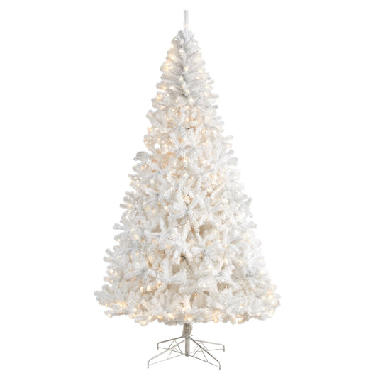 a white christmas tree with lights