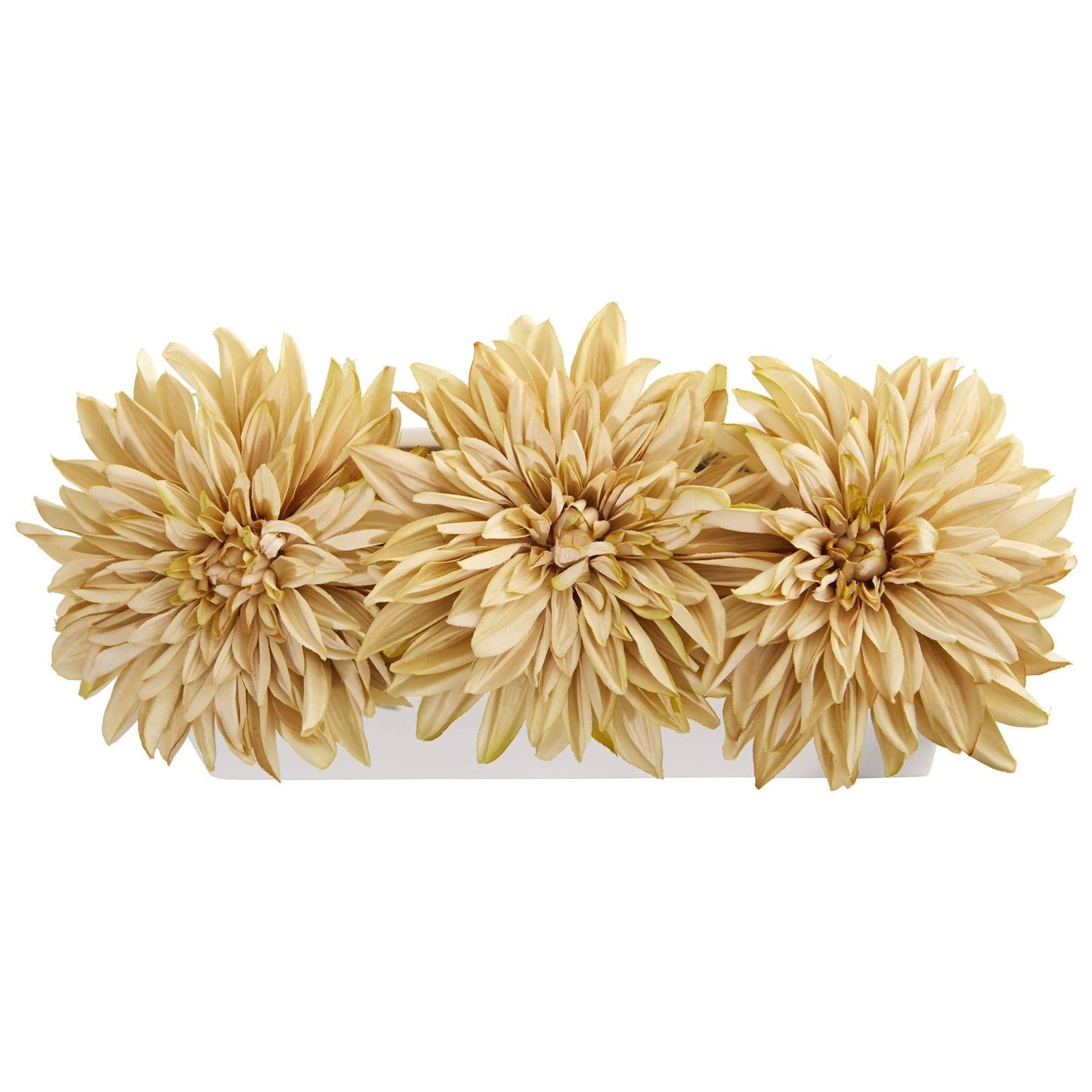 Dahlia Artificial Arrangement in White Planter