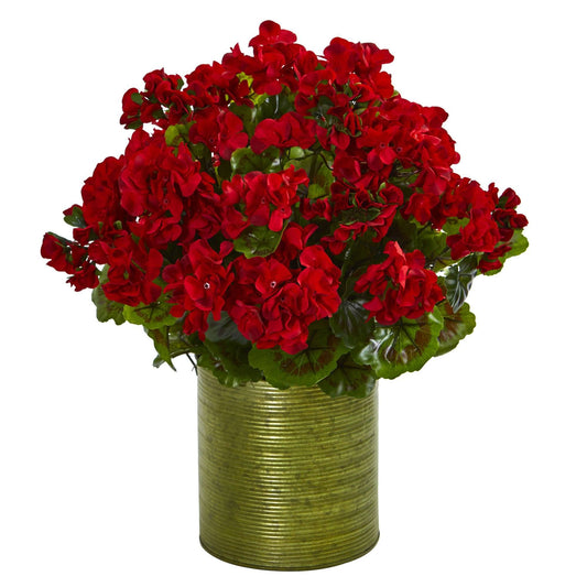 a potted red flowers