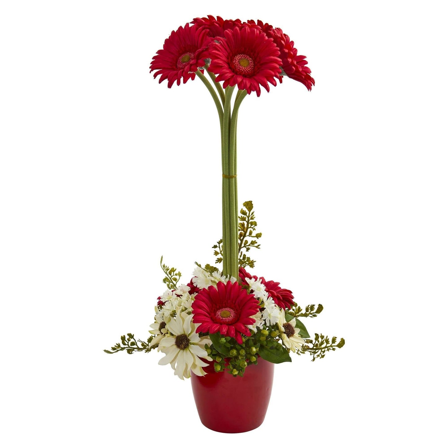 Gerber Daisy Artificial Arrangement in Ceramic Vase