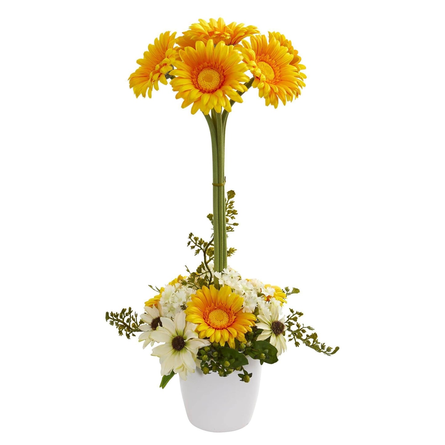 Gerber Daisy Artificial Arrangement in Ceramic Vase