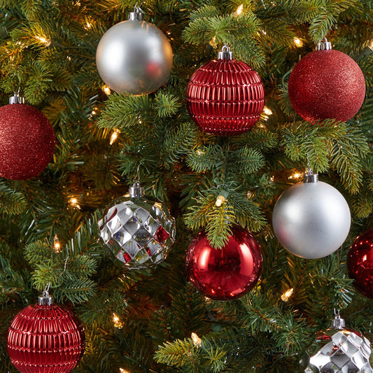 a tree with ornaments and lights