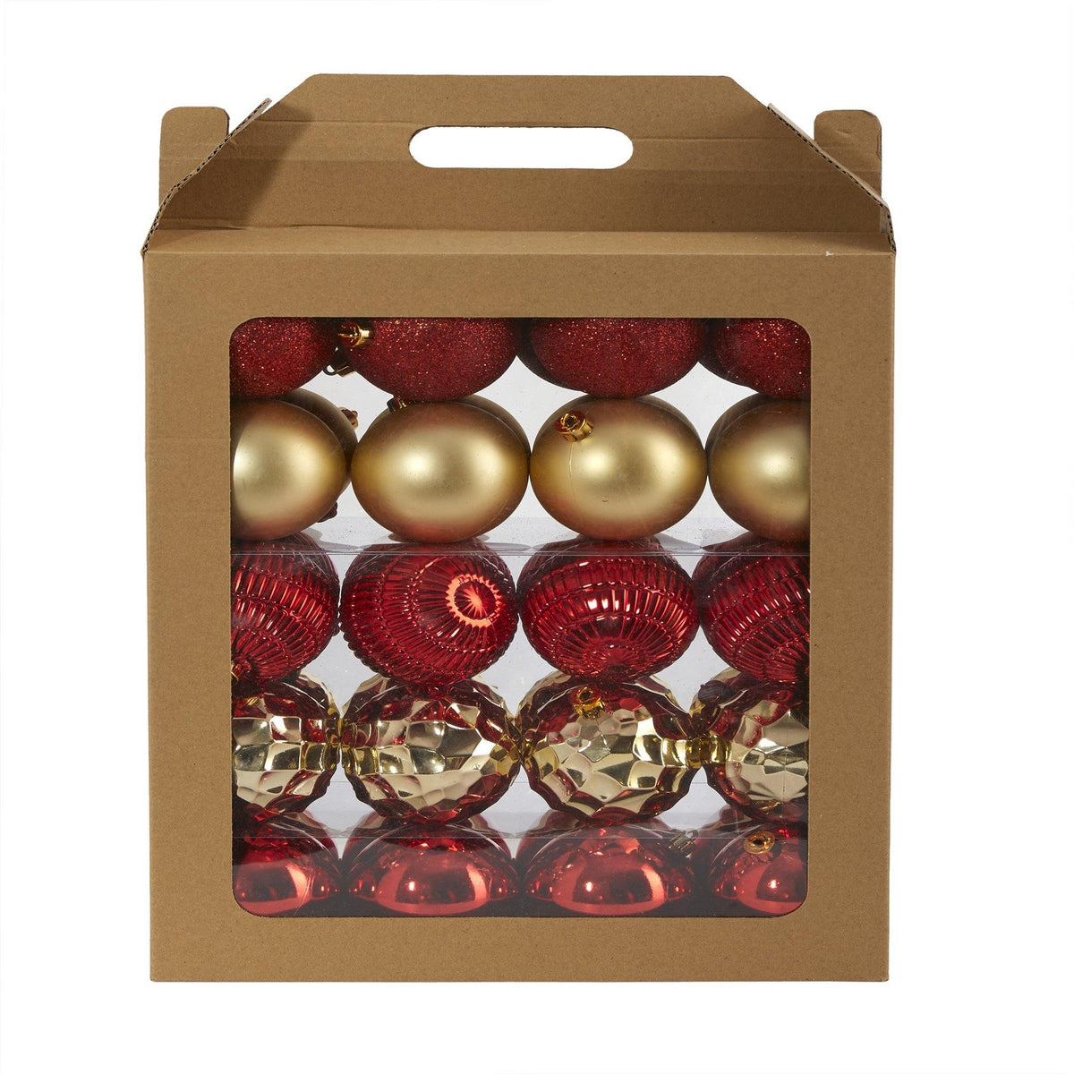 a box of christmas ornaments