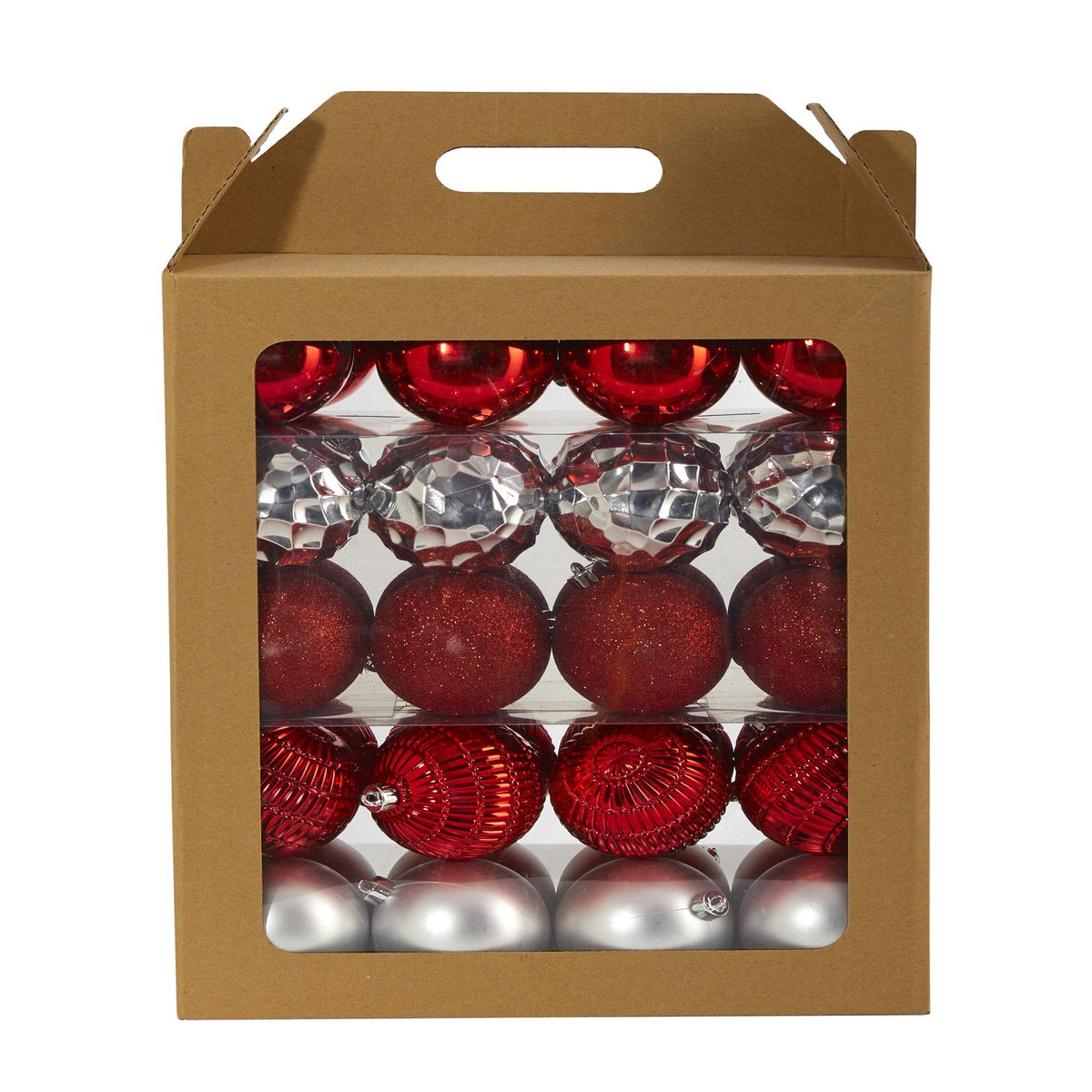 a box of christmas ornaments
