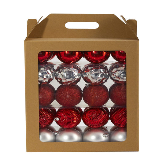 a box of christmas ornaments