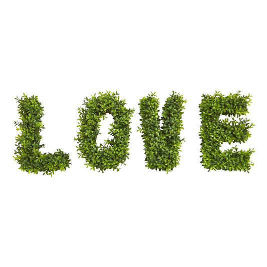 a green leaves forming a word