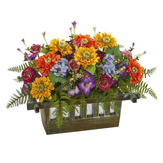 a basket of colorful flowers