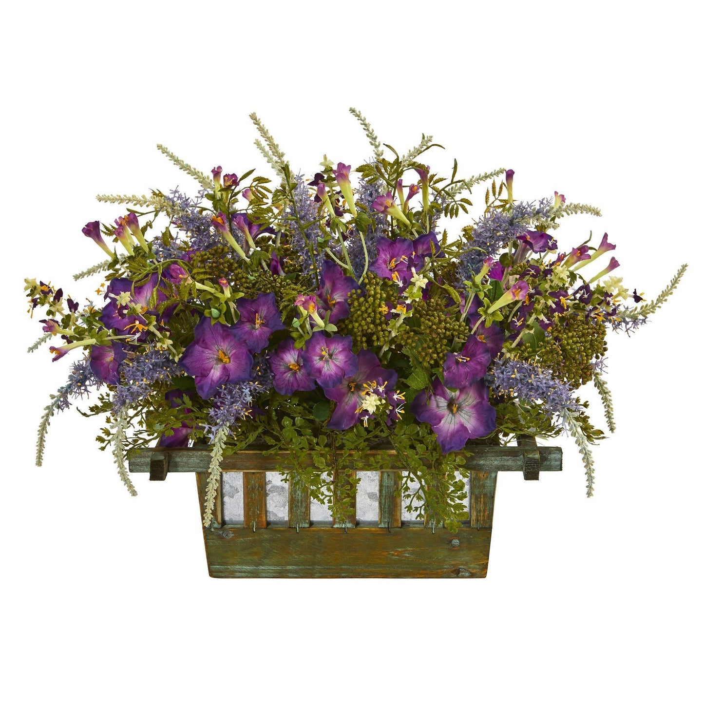 Morning Glory Artificial Arrangement in Decorative Planter