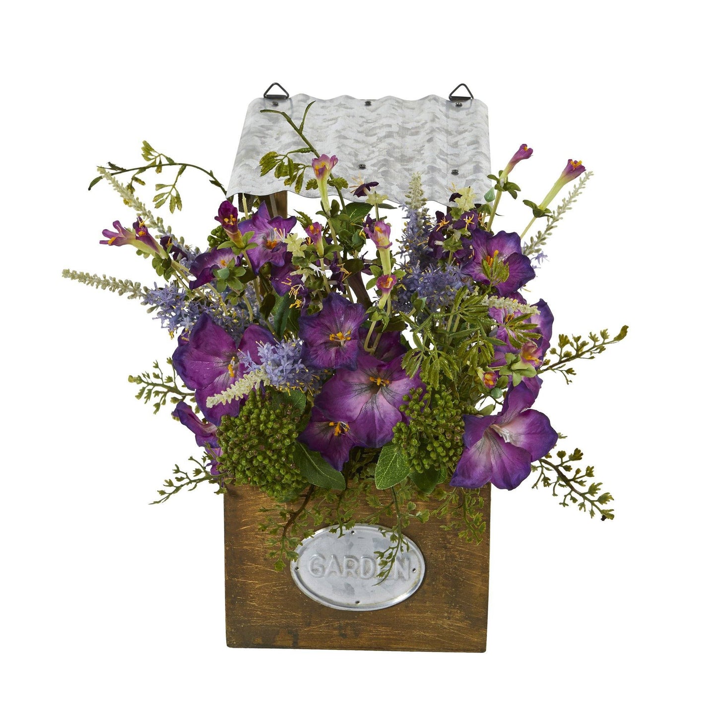 Morning Glory Artificial Plant in Tin Roof Planter