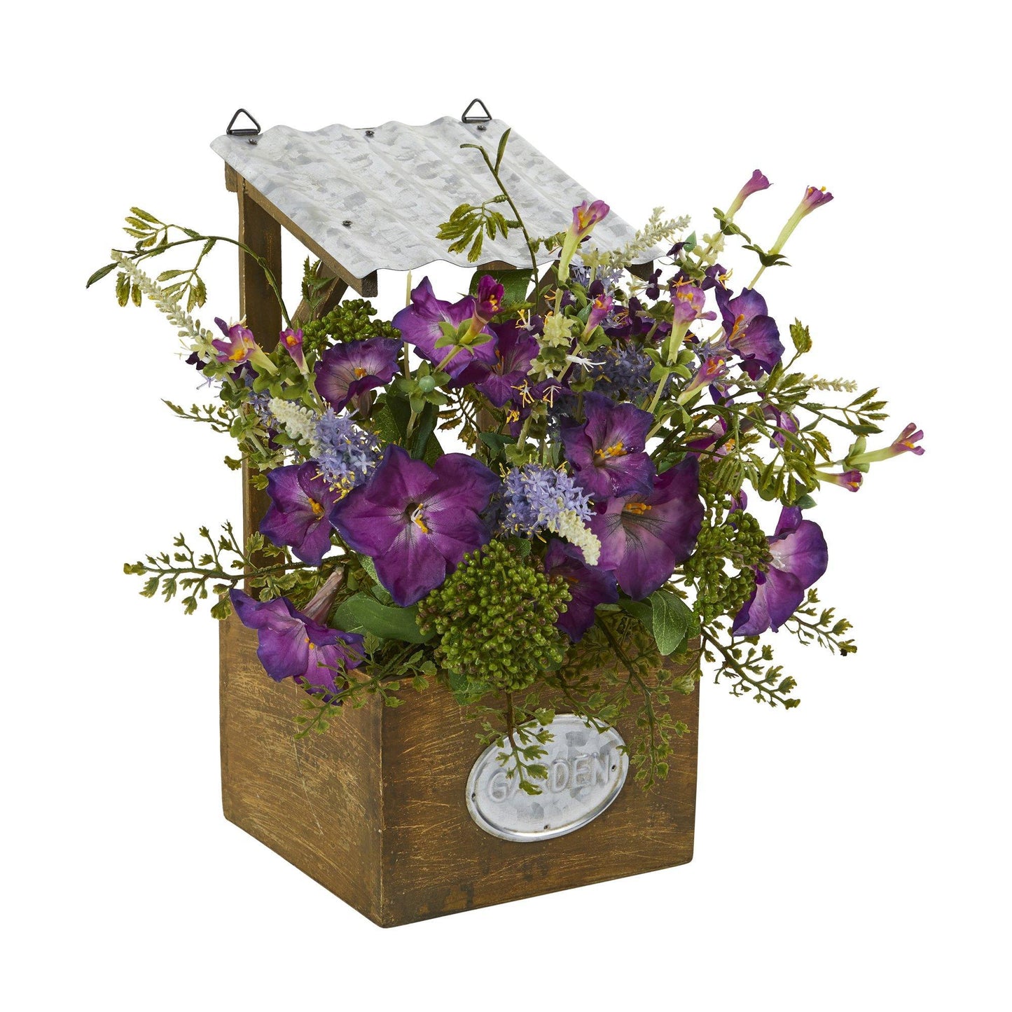 Morning Glory Artificial Plant in Tin Roof Planter