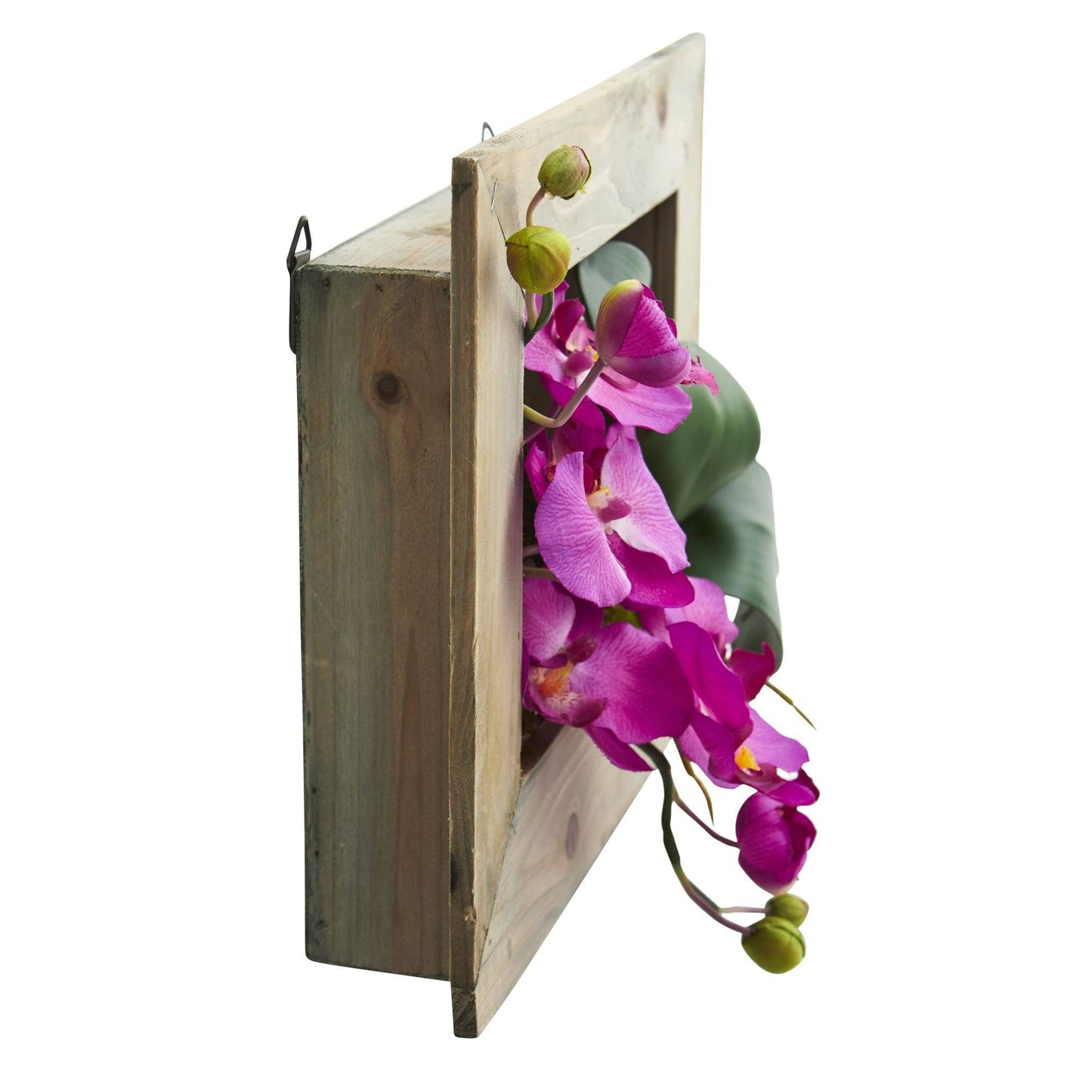 Phalaenopsis Orchid Artificial Arrangement in Wooden Picture Frame