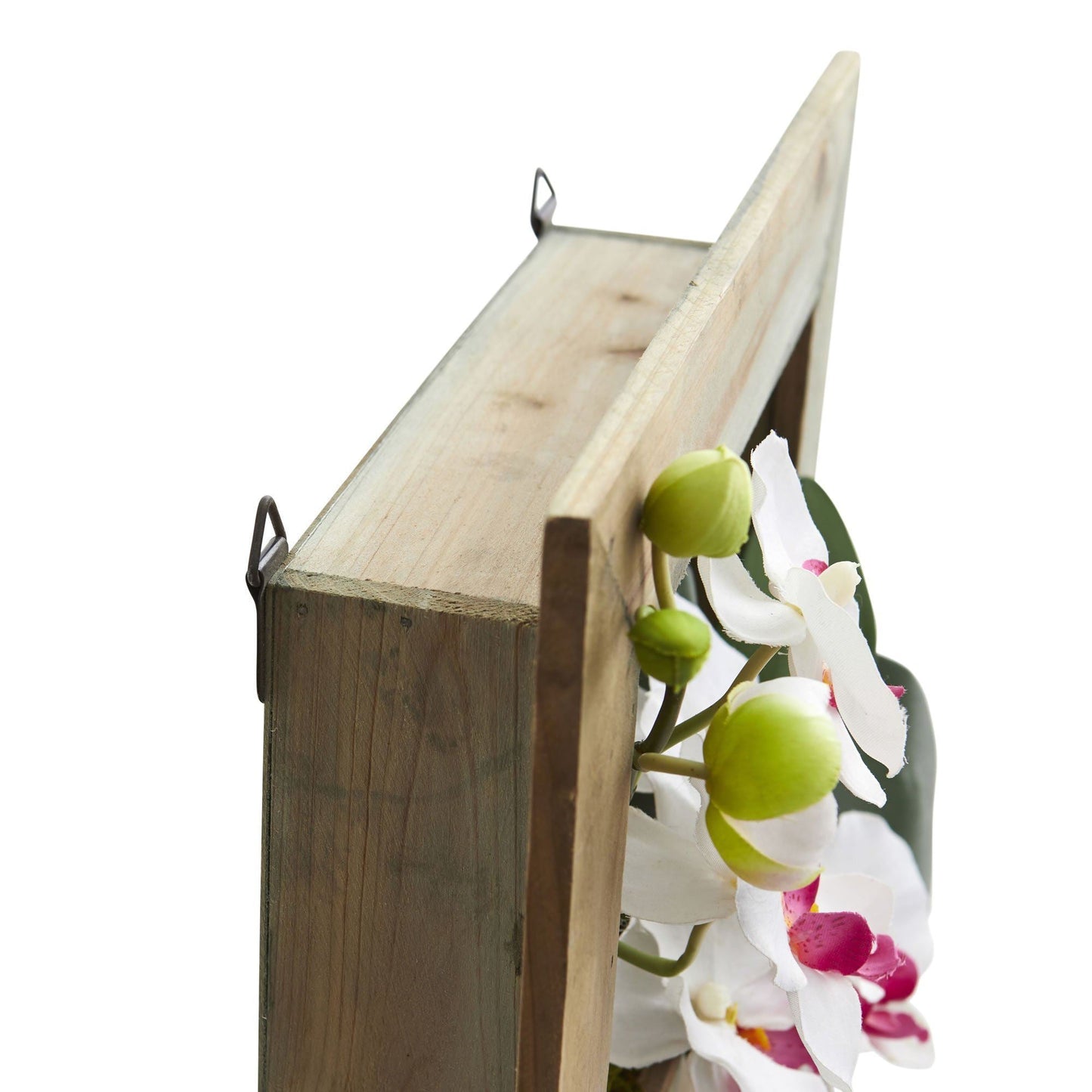 Phalaenopsis Orchid Artificial Arrangement in Wooden Picture Frame