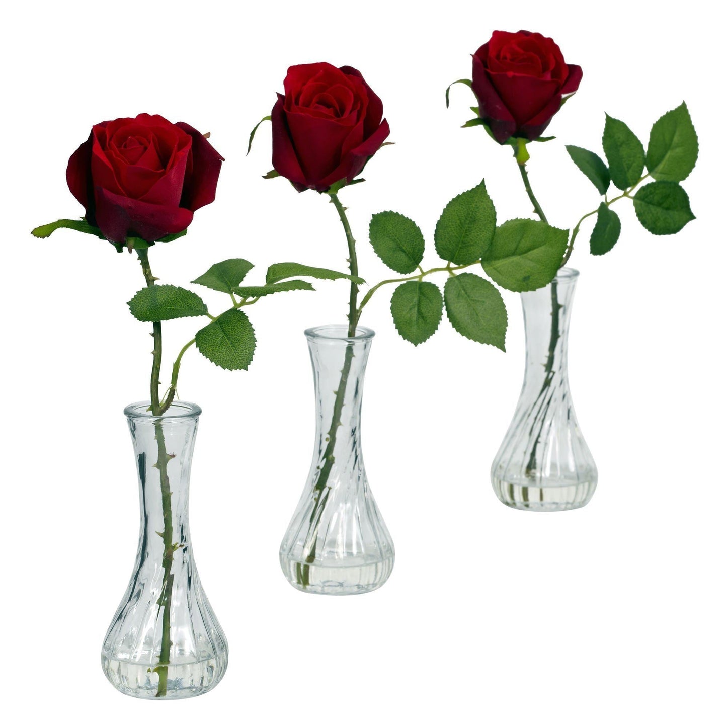 Rose w/Bud Vase (Set of 3)