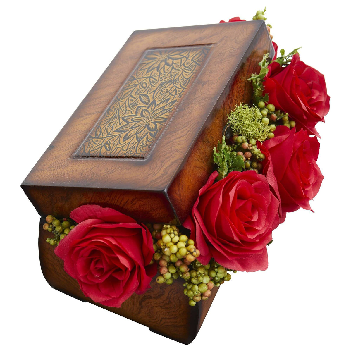 Roses Artificial Arrangement in Decorative Chest