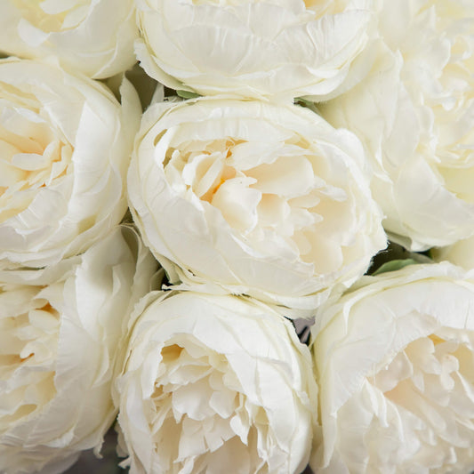 Wedding Collection 15" Artificial Peony Arrangement in Glass Vase