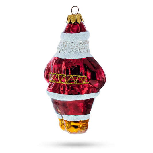 a red and white christmas ornament