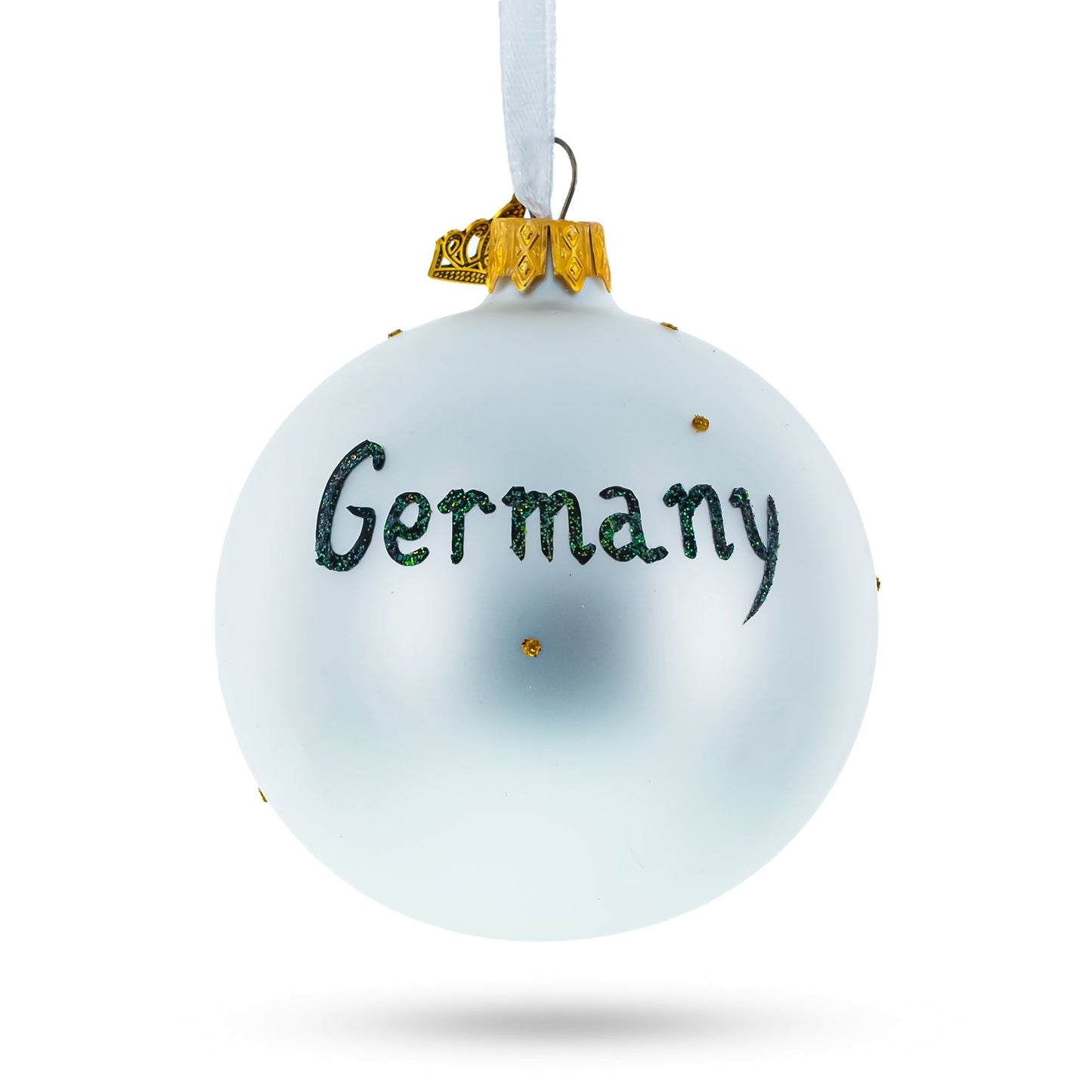 Flag of Germany Glass Ball Christmas Ornament 3.25 Inches
