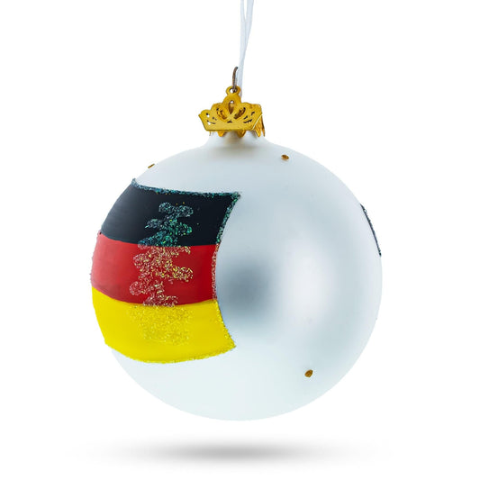 Flag of Germany Glass Ball Christmas Ornament 3.25 Inches